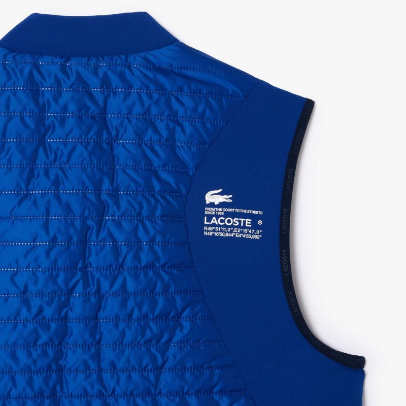 Men's Lacoste Reversible Puffer Vest Navy Blue | NUC892671