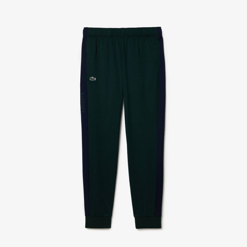 Men's Lacoste Ripstop Tennis Sweatpants Green Navy Blue | MLD783142