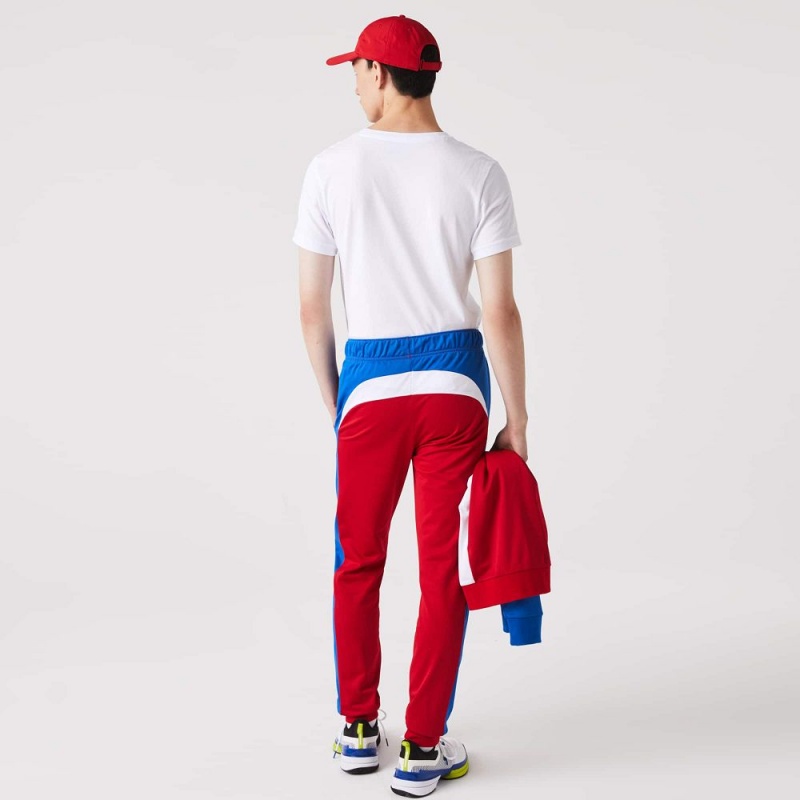 Men's Lacoste SPORT Abrasion-Resistant Tennis Joggers Red Blue White | OHY916025