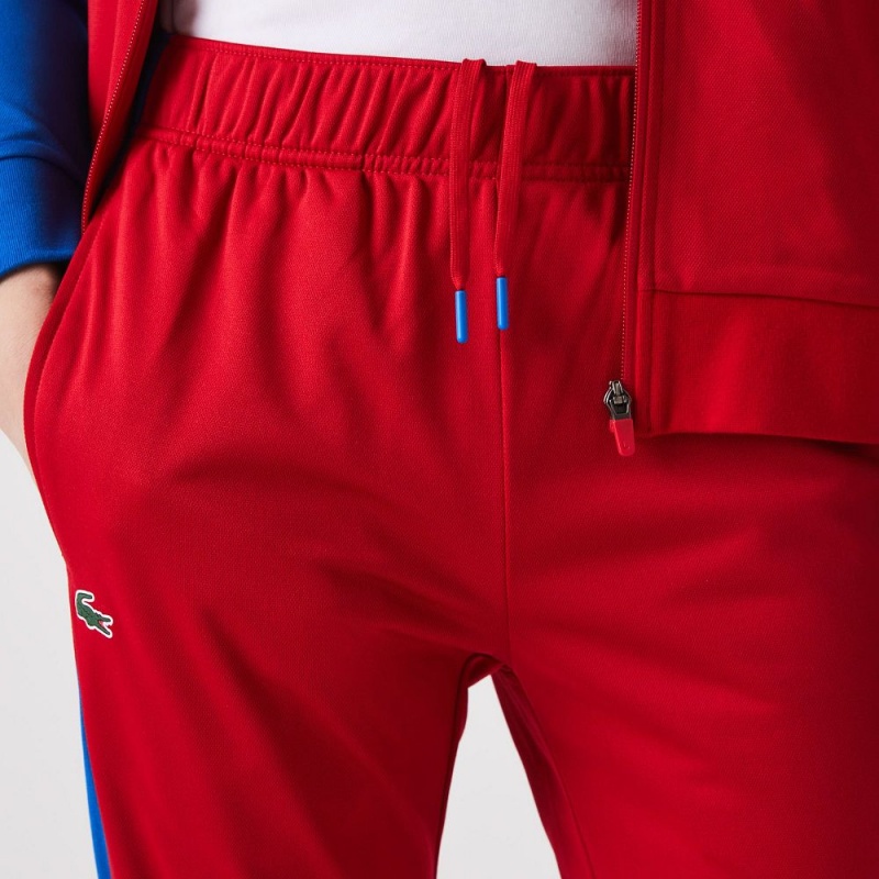 Men's Lacoste SPORT Abrasion-Resistant Tennis Joggers Red Blue White | OHY916025