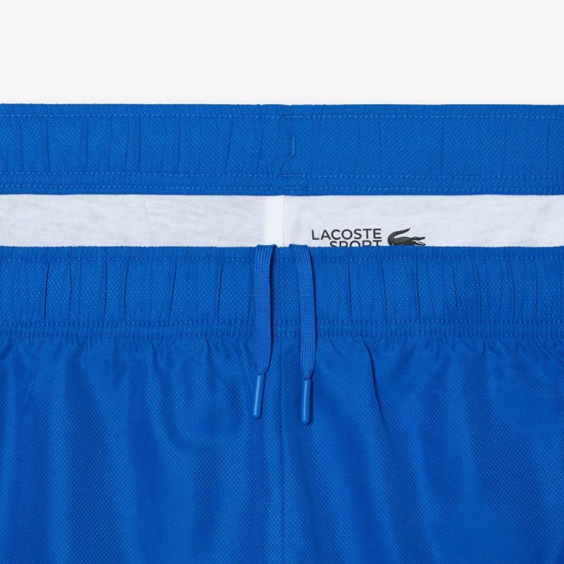 Men's Lacoste SPORT Big Fit Logo Stripe Shorts Kingdom Blue | VBP981507