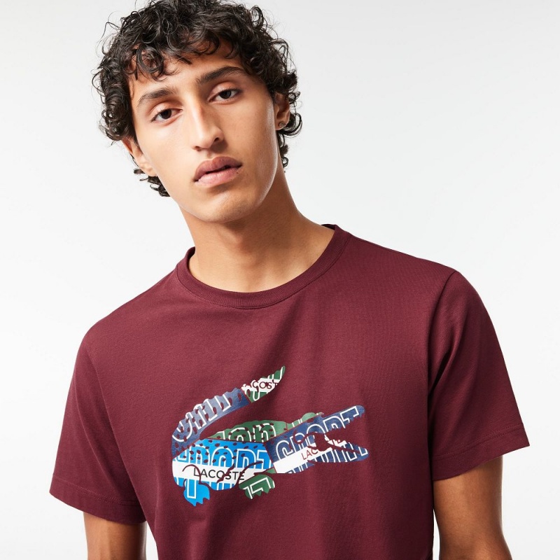 Men's Lacoste SPORT Cotton Jersey T-Shirt Bordeaux | JAT836295