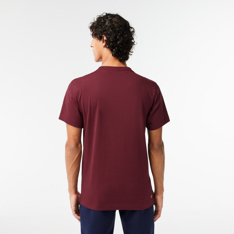 Men's Lacoste SPORT Cotton Jersey T-Shirt Bordeaux | JAT836295