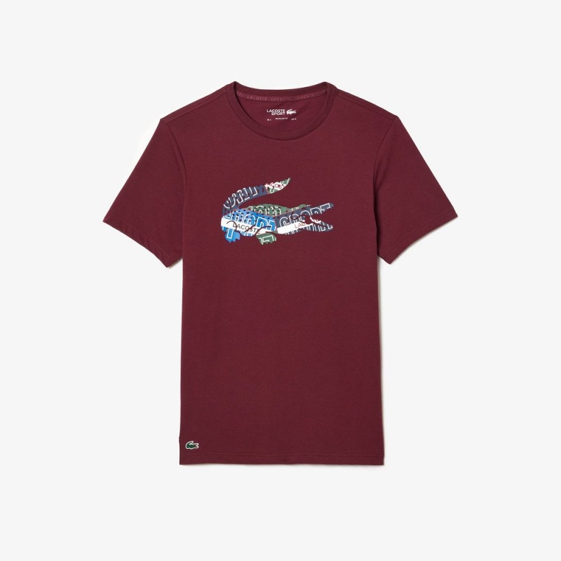 Men's Lacoste SPORT Cotton Jersey T-Shirt Bordeaux | JAT836295