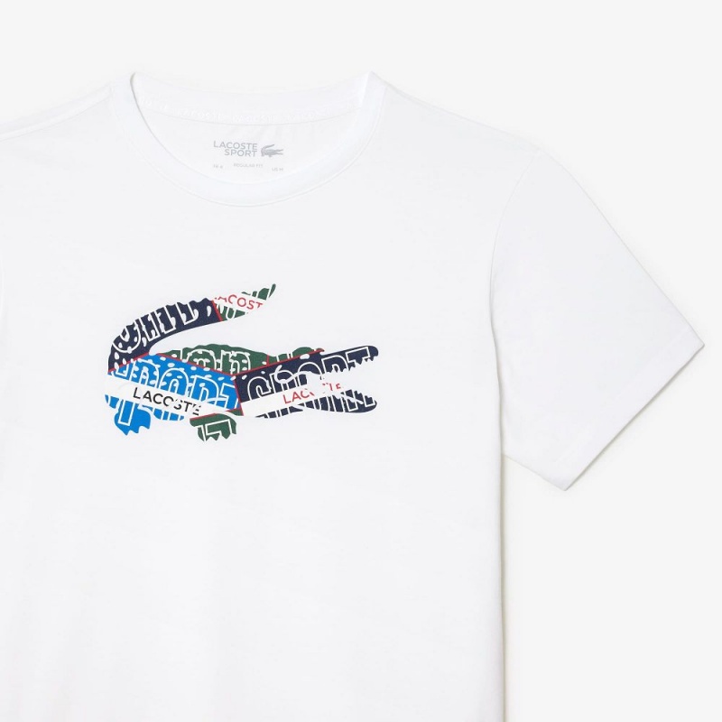 Men's Lacoste SPORT Cotton Jersey T-Shirt White | NHC203416