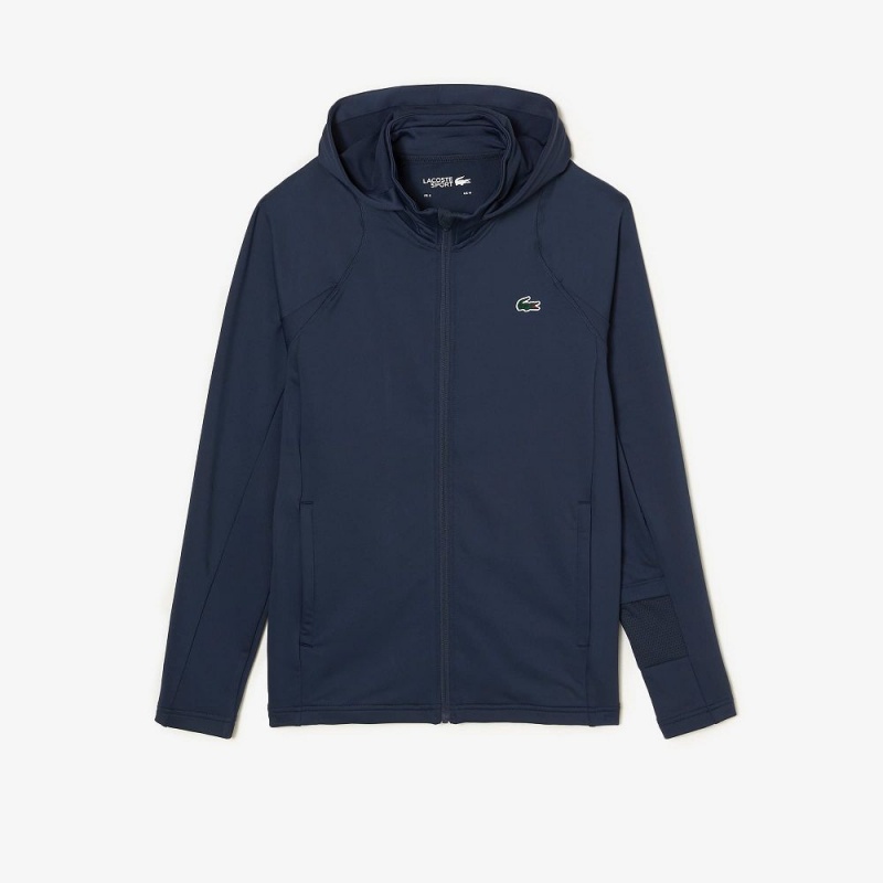 Men's Lacoste SPORT High-Neck Zip-Up Sweatshirt Blue | OWK718643