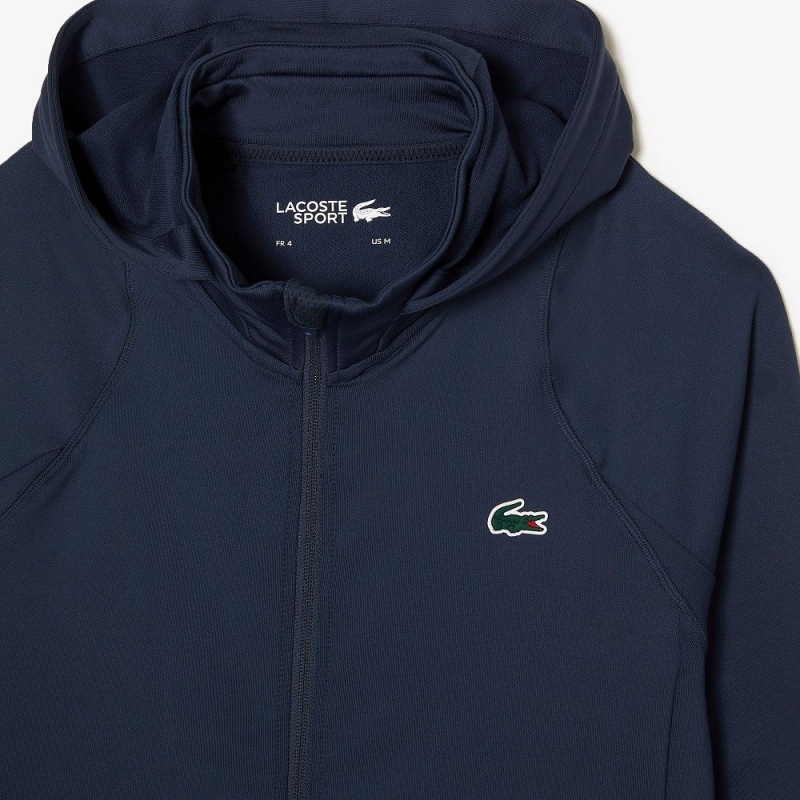 Men's Lacoste SPORT High-Neck Zip-Up Sweatshirt Blue | OWK718643