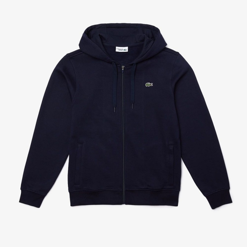 Men's Lacoste SPORT Lightweight Hoodie Navy Blue | RVE261907