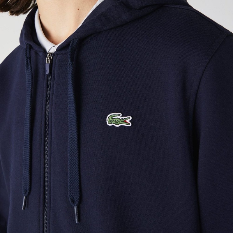 Men's Lacoste SPORT Lightweight Hoodie Navy Blue | RVE261907