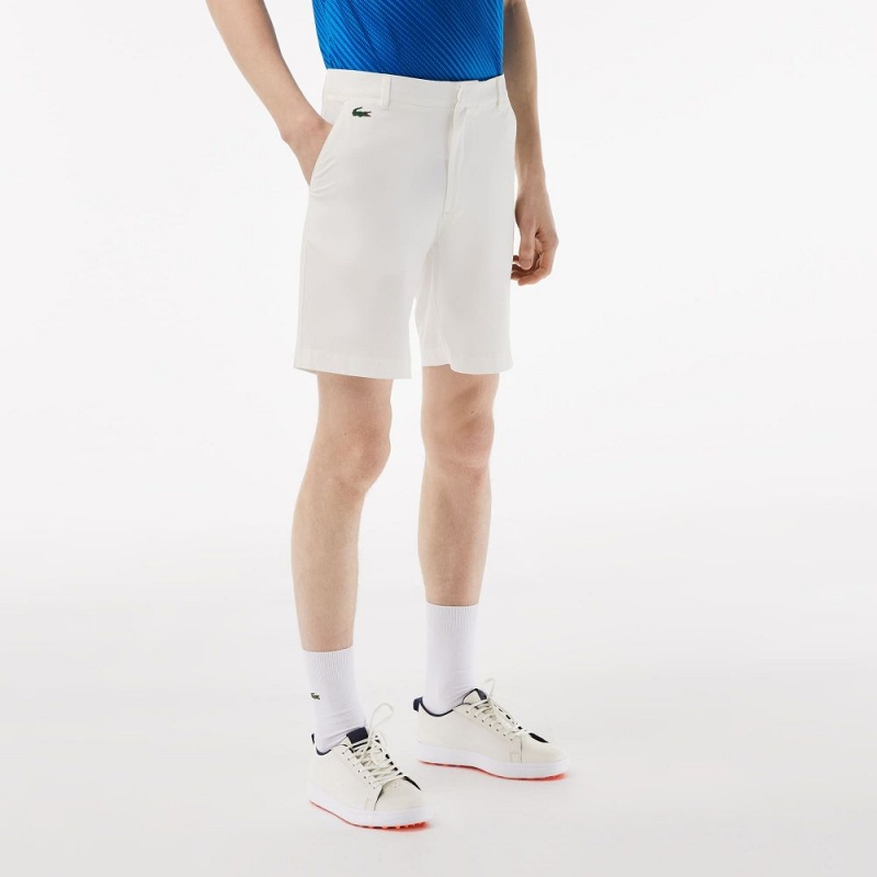 Men's Lacoste SPORT Lightweight Stretch Golf Shorts White | TXV134790