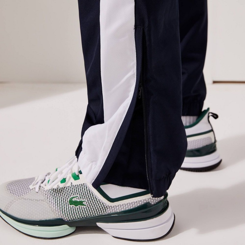 Men's Lacoste SPORT Lightweight Tracksuits Navy Blue White Green White | GPW923814