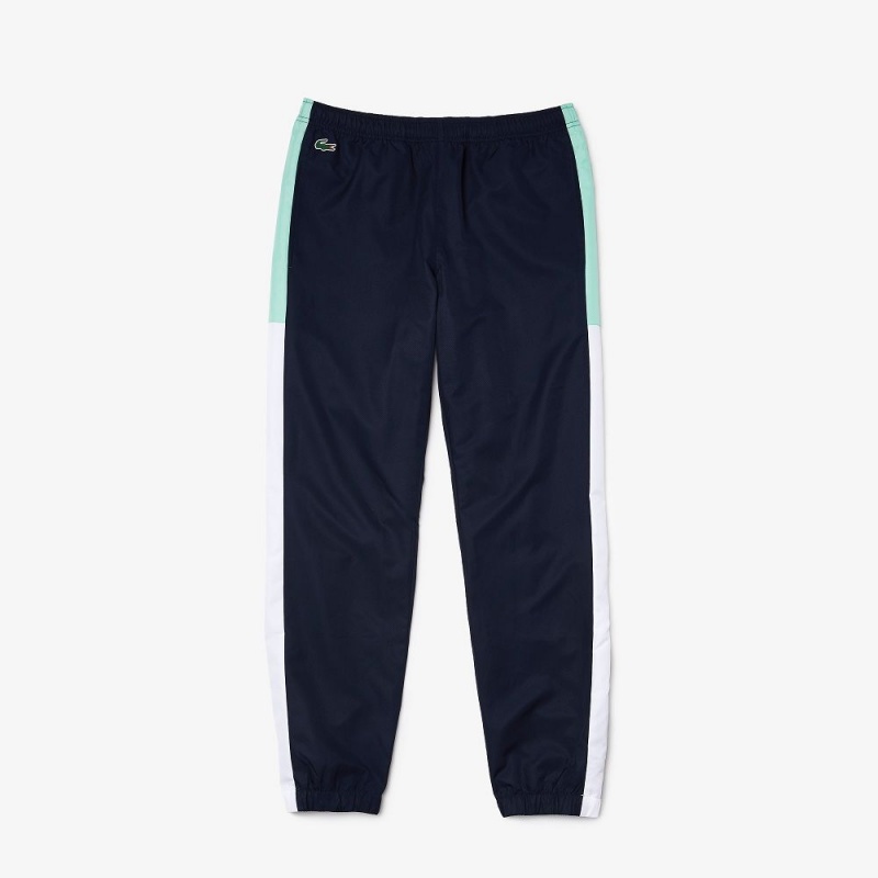 Men's Lacoste SPORT Lightweight Tracksuits Navy Blue White Green White | GPW923814