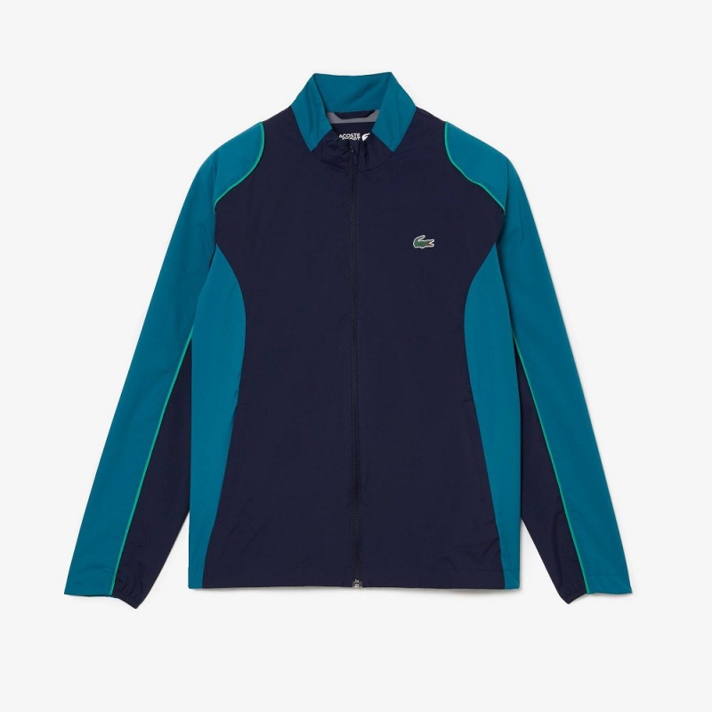 Men's Lacoste SPORT Packable Golf Jackets Navy Blue Green | XIR172539