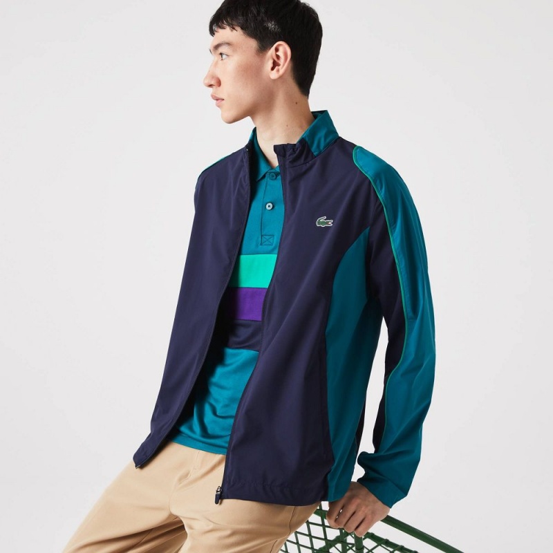 Men's Lacoste SPORT Packable Golf Jackets Navy Blue Green | XIR172539