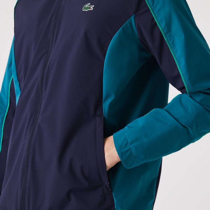 Men's Lacoste SPORT Packable Golf Jackets Navy Blue Green | XIR172539