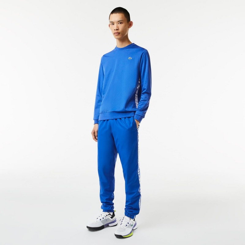 Men's Lacoste SPORT Printed Tennis Sweatshirt Blue | HXF198025