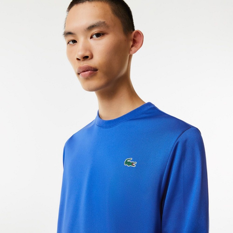 Men's Lacoste SPORT Printed Tennis Sweatshirt Blue | HXF198025