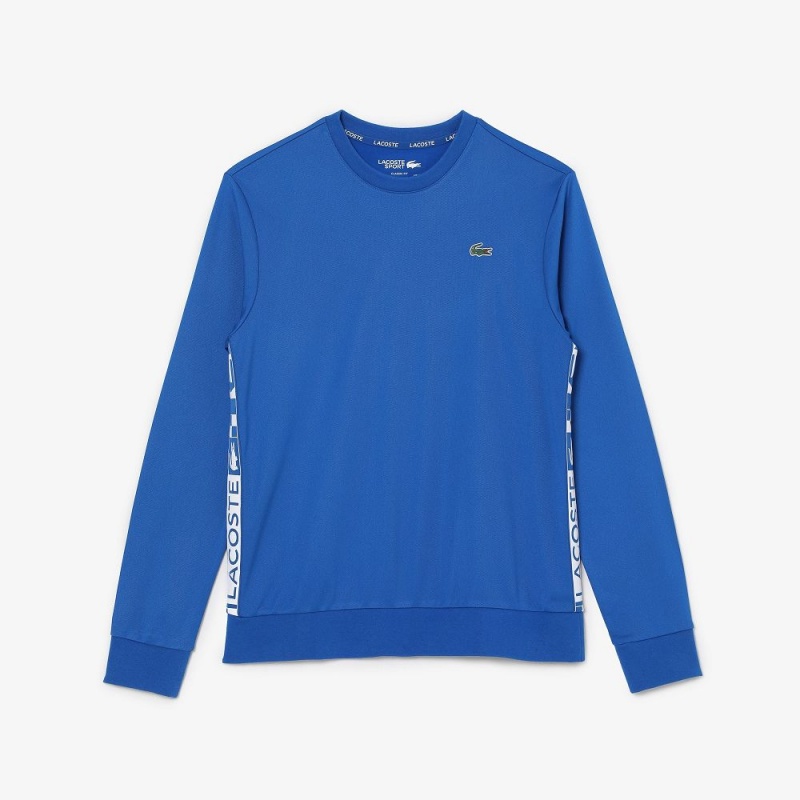 Men's Lacoste SPORT Printed Tennis Sweatshirt Blue | HXF198025