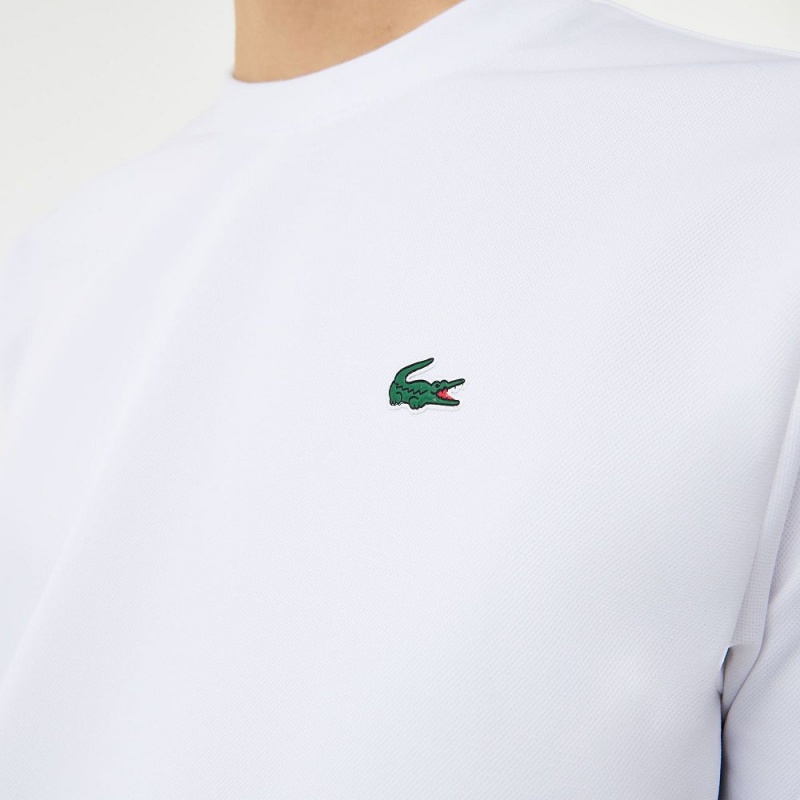 Men's Lacoste SPORT Printed Tennis Sweatshirt White | HAO149856