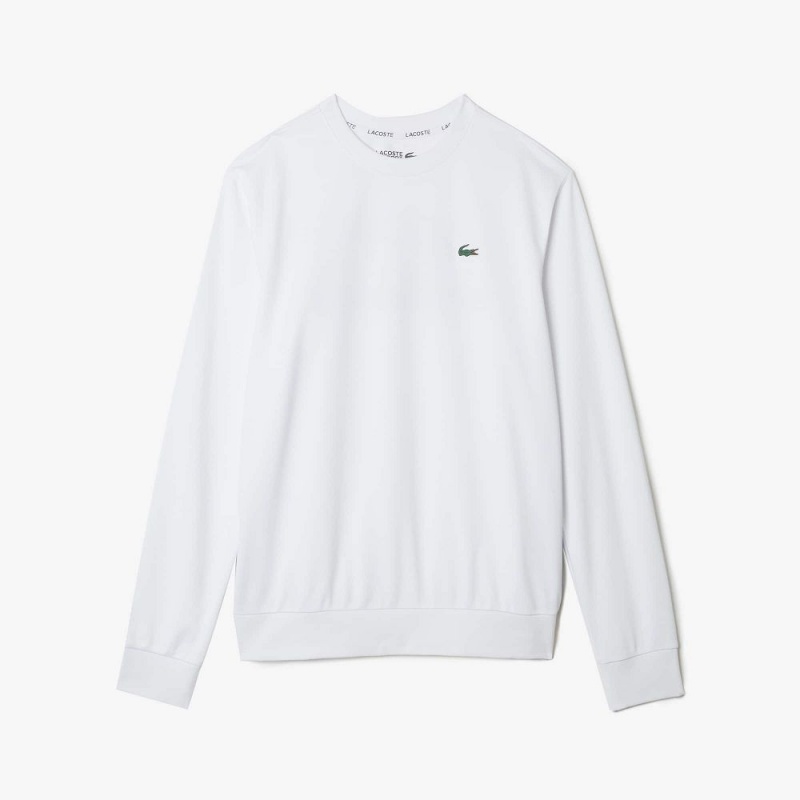 Men's Lacoste SPORT Printed Tennis Sweatshirt White | HAO149856