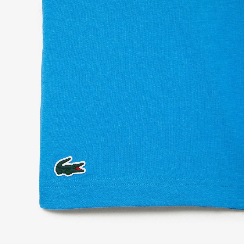 Men's Lacoste SPORT Regular Fit Organic Cotton T-Shirt Azur blue | NDF947502