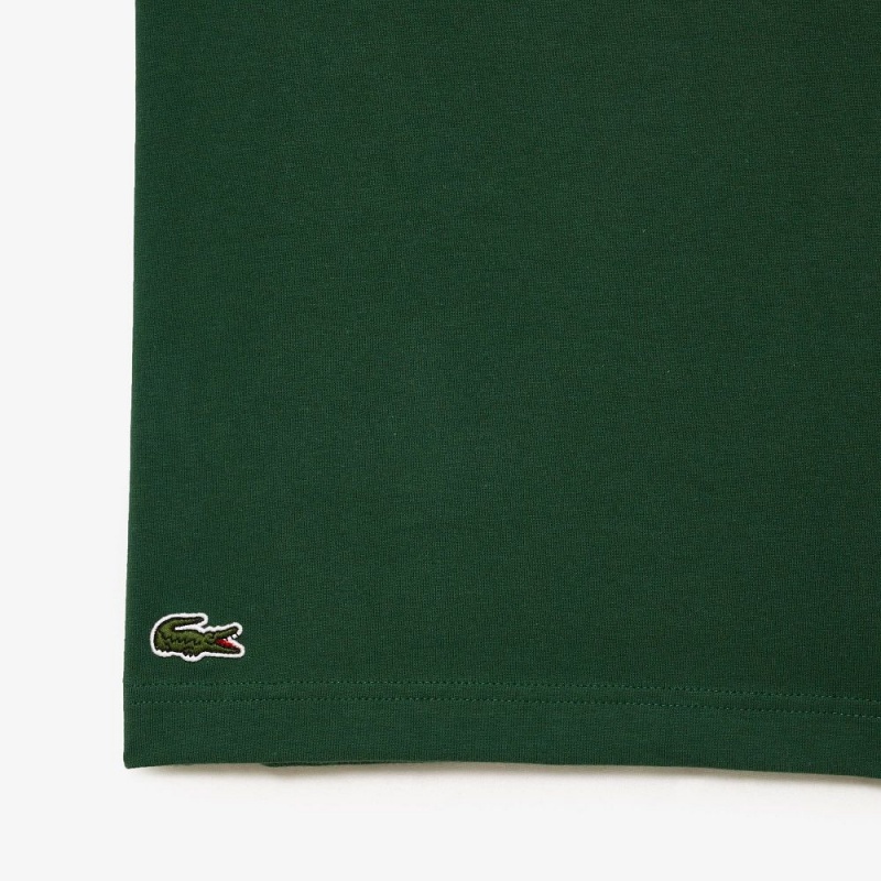 Men's Lacoste SPORT Roland Garros Edition Chunky Jersey T-Shirt Pine green | IBQ076243