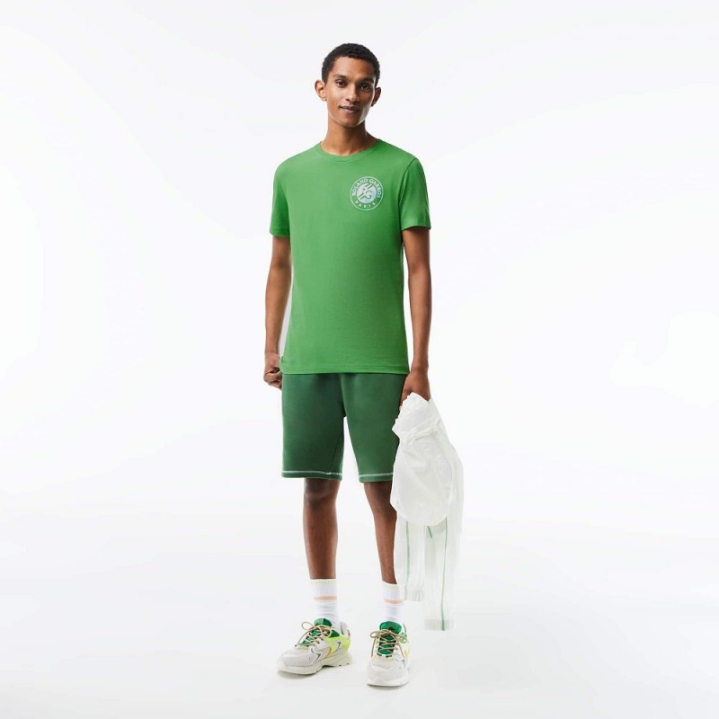 Men's Lacoste SPORT Roland Garros Edition Logo T-Shirt Tarragon Green | TSU615428