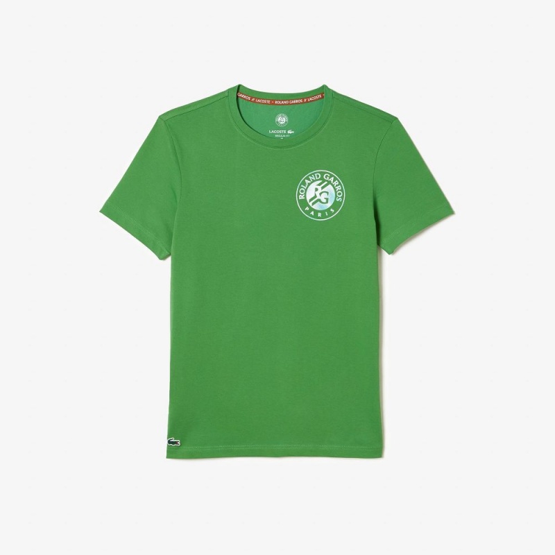 Men's Lacoste SPORT Roland Garros Edition Logo T-Shirt Tarragon Green | TSU615428