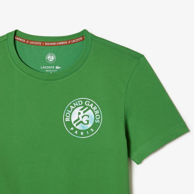 Men's Lacoste SPORT Roland Garros Edition Logo T-Shirt Tarragon Green | TSU615428