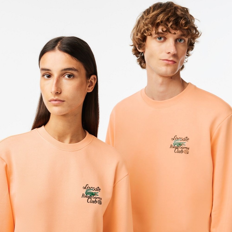 Men's Lacoste SPORT Roland Garros Edition Organic Cotton Sweatshirt Light Orange | ZOV938564