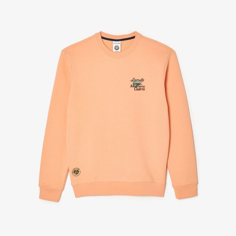 Men's Lacoste SPORT Roland Garros Edition Organic Cotton Sweatshirt Light Orange | ZOV938564