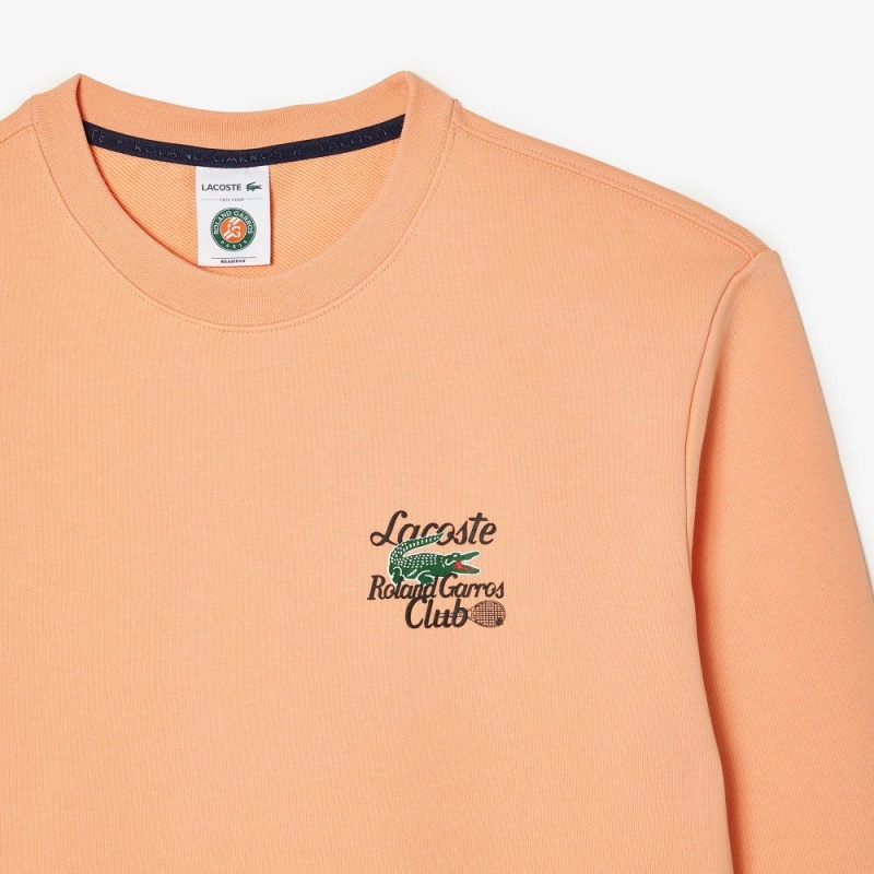 Men's Lacoste SPORT Roland Garros Edition Organic Cotton Sweatshirt Light Orange | ZOV938564