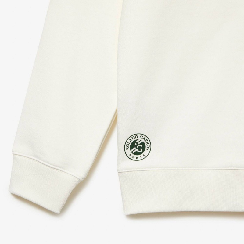 Men's Lacoste SPORT Roland Garros Edition Hoodie White | AOZ402791