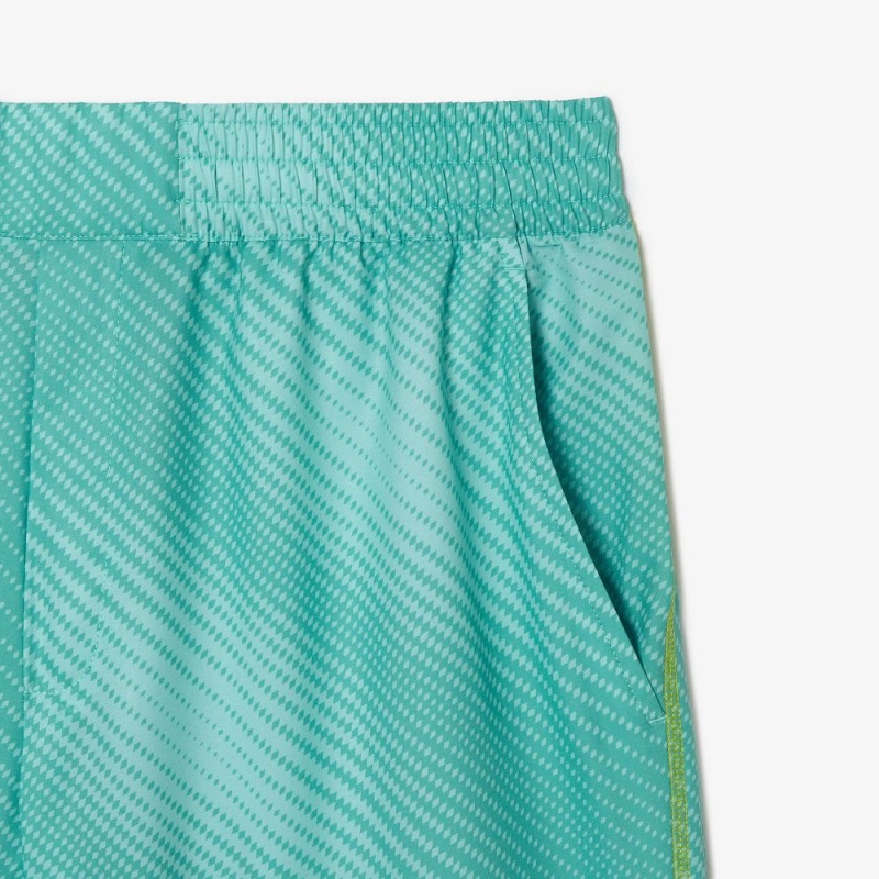 Men's Lacoste SPORT Shorts Light Green Green Yellow | TJU321784