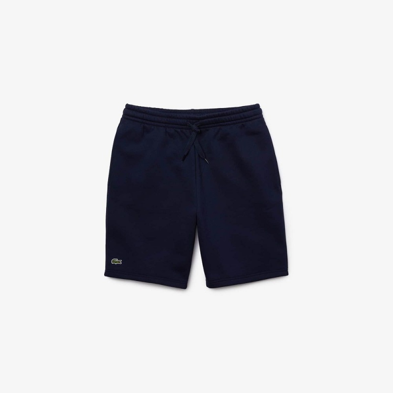 Men's Lacoste SPORT Tennis Fleece Shorts Navy Blue | DHR931462