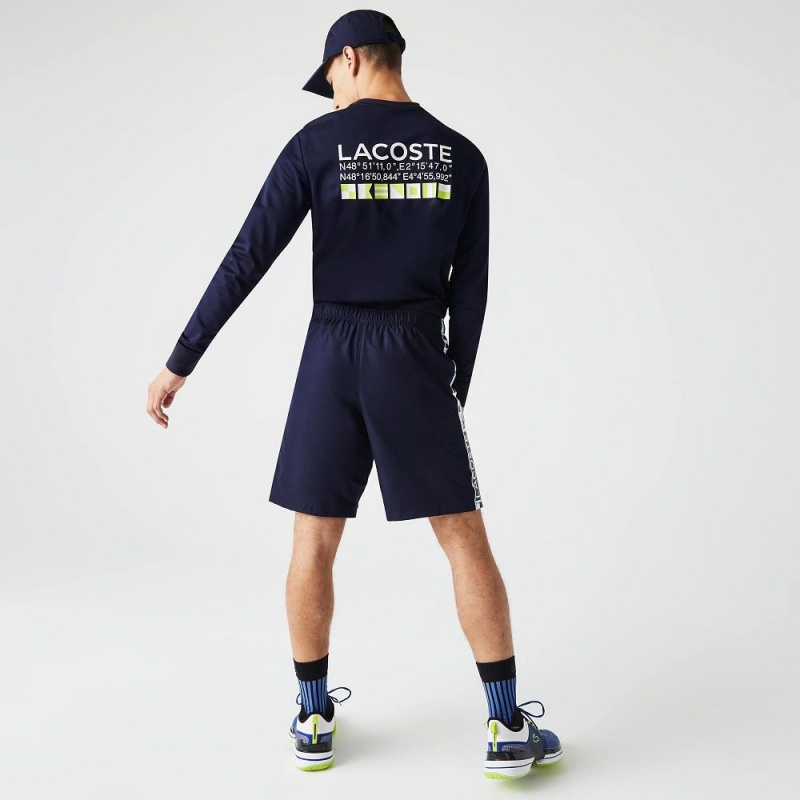 Men's Lacoste SPORT Tennis Shorts Navy Blue | MIA489721