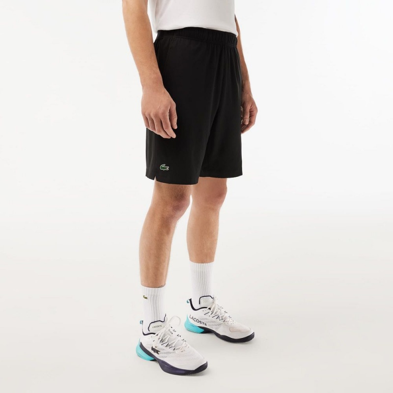 Men's Lacoste SPORT Ultra-Light Shorts Black White | YQS702693