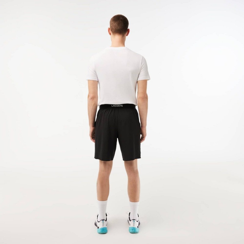 Men's Lacoste SPORT Ultra-Light Shorts Black White | YQS702693