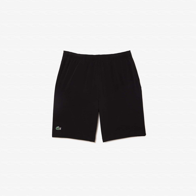 Men's Lacoste SPORT Ultra-Light Shorts Black White | YQS702693