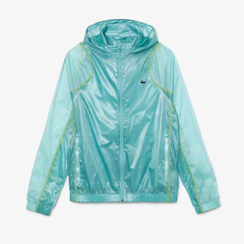 Men's Lacoste SPORT Waterproof Windbreaker Jackets Green Light Green Yellow | NEK420167