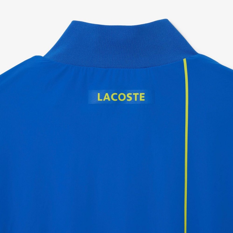 Men's Lacoste SPORT x Novak Djokovic Ceremony Jackets Blue Yellow | IBT459306