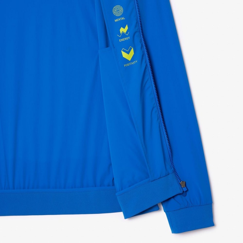 Men's Lacoste SPORT x Novak Djokovic Ceremony Jackets Blue Yellow | IBT459306