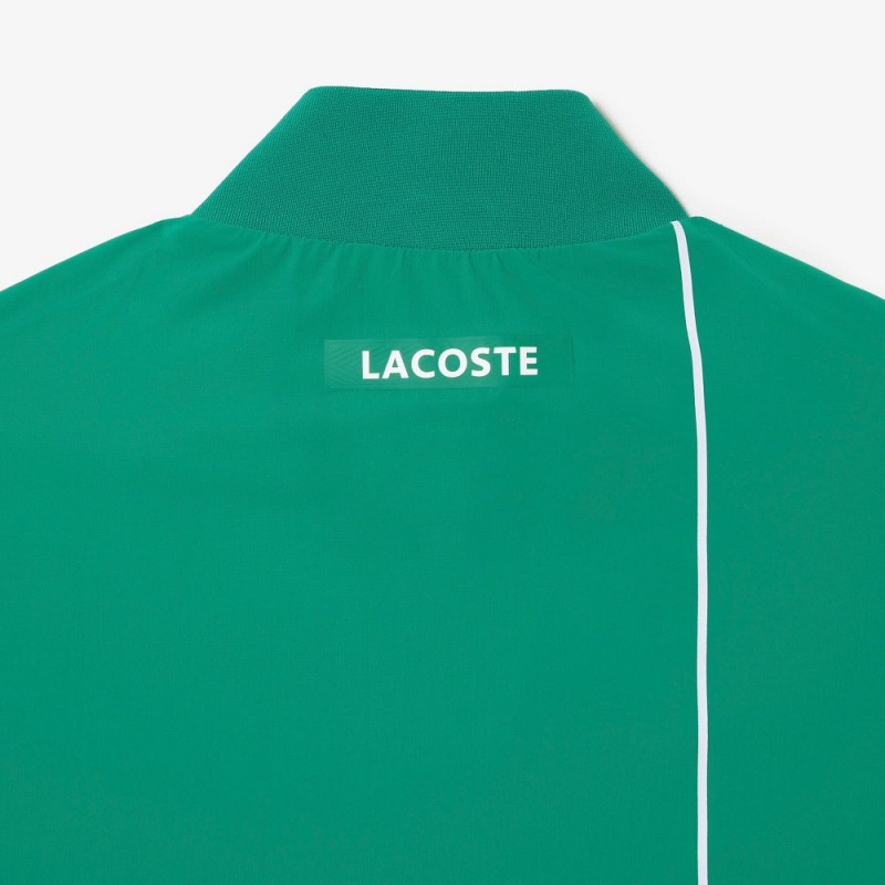 Men's Lacoste SPORT x Novak Djokovic Ceremony Jackets Green White | WUG782509