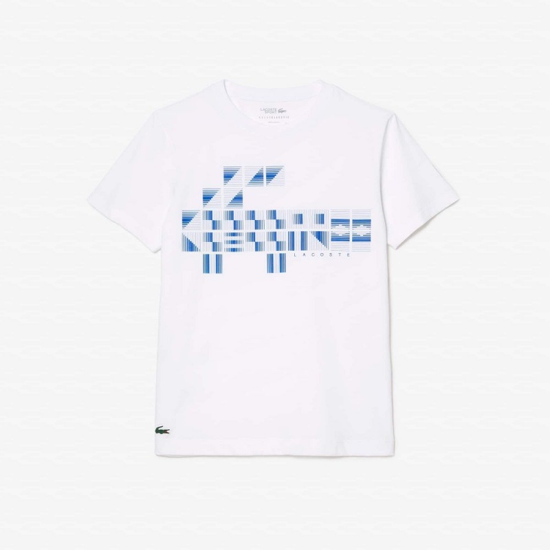 Men's Lacoste SPORT x Novak Djokovic Printed T-Shirt White | CYU970543