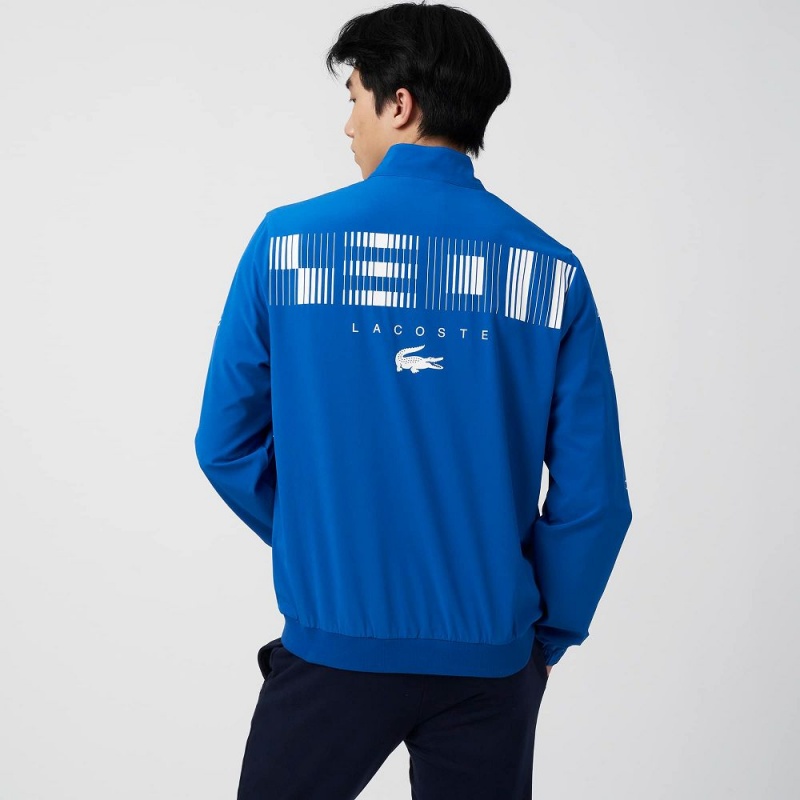 Men's Lacoste SPORT x Novak Djokovic Track Jackets Blue White | WDG605497