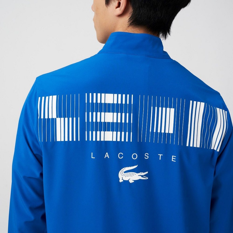 Men's Lacoste SPORT x Novak Djokovic Track Jackets Blue White | WDG605497