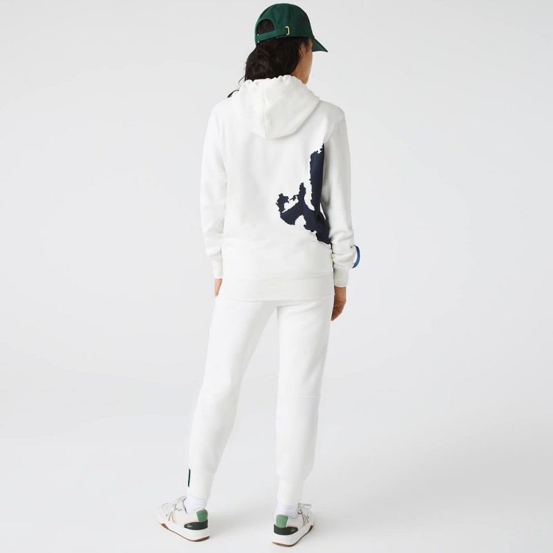 Men's Lacoste SPORT x Théo Curin Organic Cotton Hoodie White Navy Blue Green | VKP573628