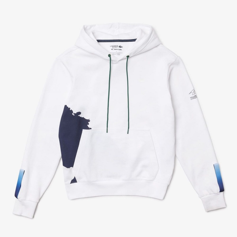 Men's Lacoste SPORT x Théo Curin Organic Cotton Hoodie White Navy Blue Green | VKP573628