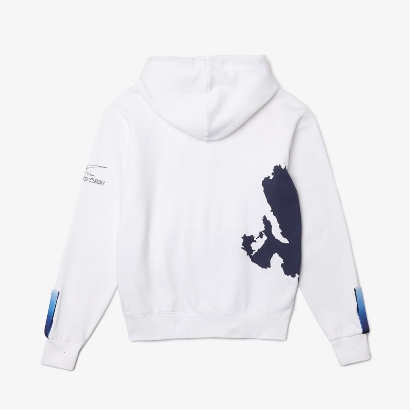 Men's Lacoste SPORT x Théo Curin Organic Cotton Hoodie White Navy Blue Green | VKP573628