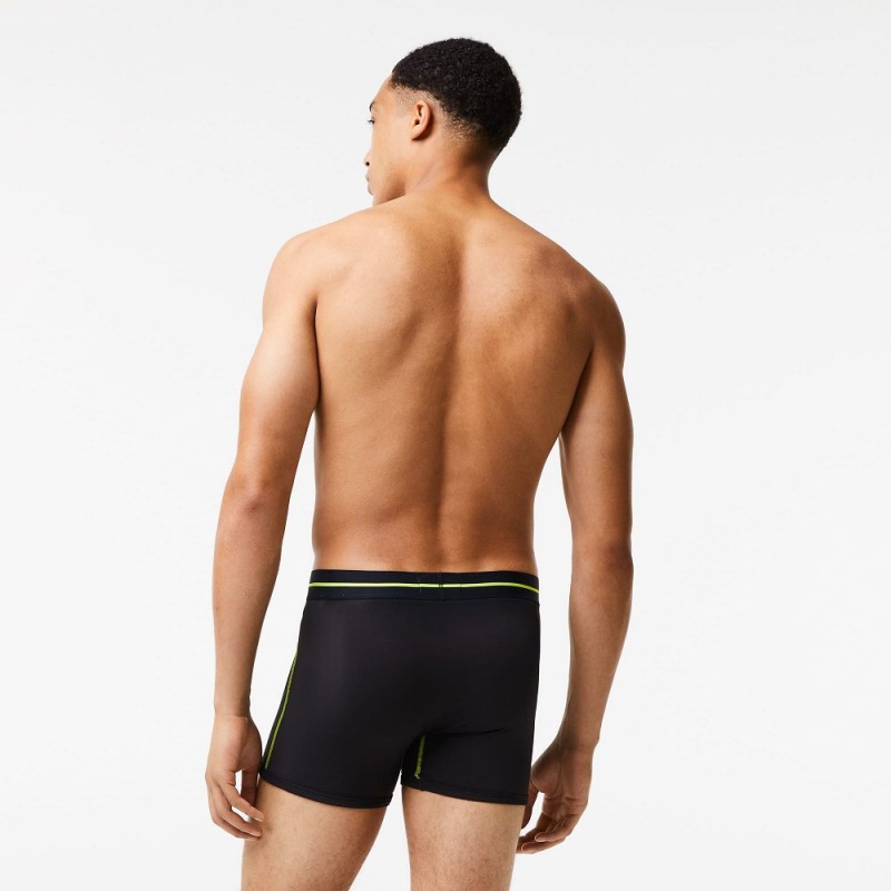 Men's Lacoste Seamless Jersey Trunks Black Yellow | ZDV483901